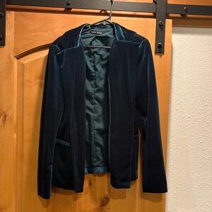 SHEIN Dark Blue Velvet Women's Blazer